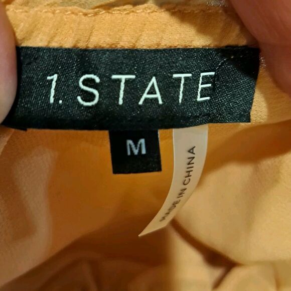 1.STATE Off-The-Shoulder Long Sleeve Top Sz M Toasted Nut Pullover NWT *Flaws - Picture 12 of 12